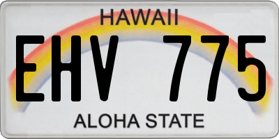 HI license plate EHV775