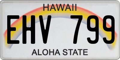 HI license plate EHV799