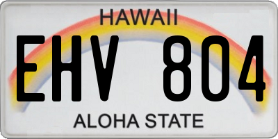 HI license plate EHV804