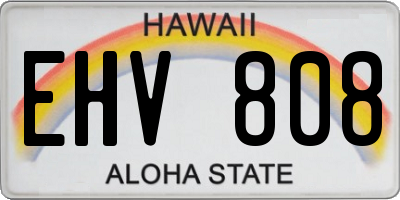 HI license plate EHV808