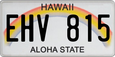 HI license plate EHV815