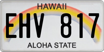 HI license plate EHV817