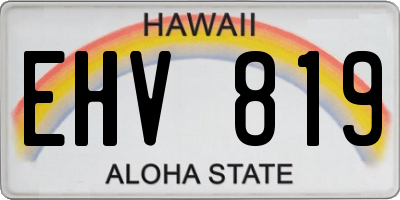 HI license plate EHV819