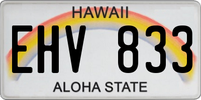 HI license plate EHV833