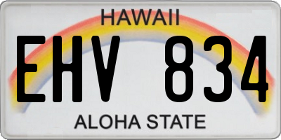 HI license plate EHV834