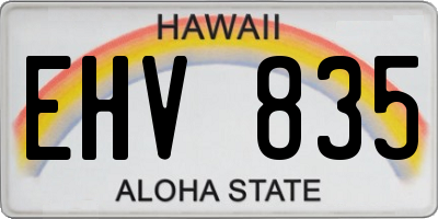 HI license plate EHV835