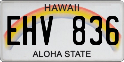 HI license plate EHV836