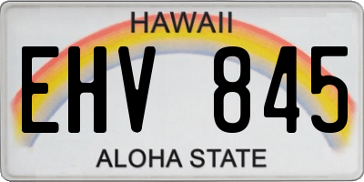 HI license plate EHV845