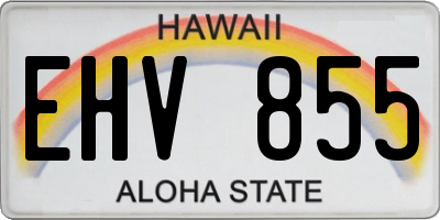 HI license plate EHV855