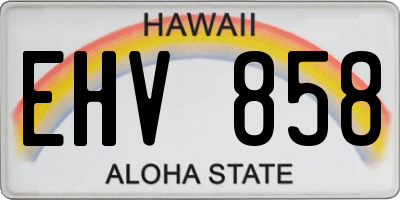 HI license plate EHV858