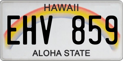 HI license plate EHV859