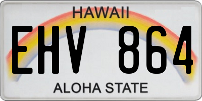 HI license plate EHV864