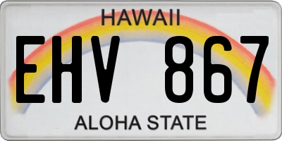 HI license plate EHV867