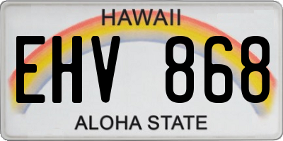 HI license plate EHV868
