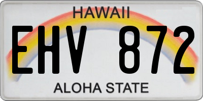 HI license plate EHV872