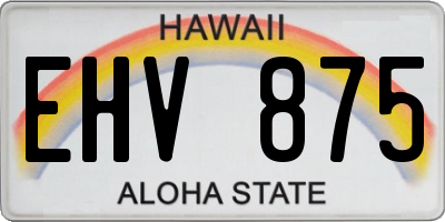 HI license plate EHV875