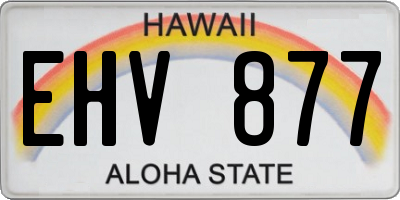 HI license plate EHV877