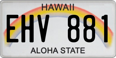 HI license plate EHV881