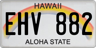HI license plate EHV882