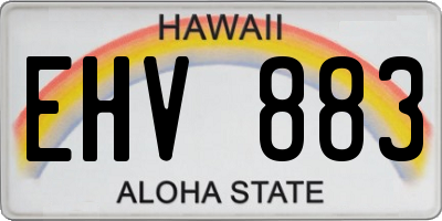 HI license plate EHV883