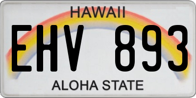 HI license plate EHV893