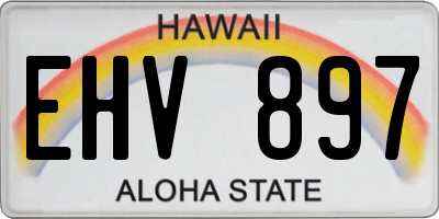 HI license plate EHV897