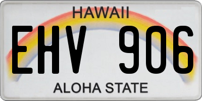 HI license plate EHV906