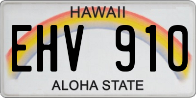 HI license plate EHV910