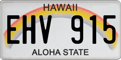 HI license plate EHV915