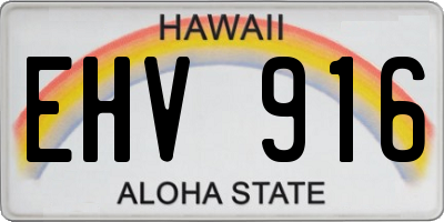 HI license plate EHV916