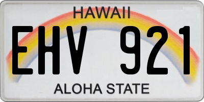 HI license plate EHV921