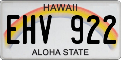 HI license plate EHV922