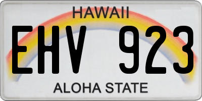HI license plate EHV923
