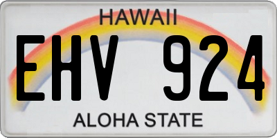 HI license plate EHV924