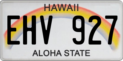 HI license plate EHV927