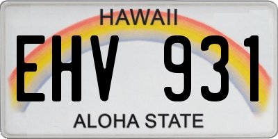 HI license plate EHV931