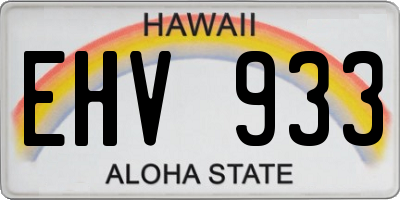 HI license plate EHV933