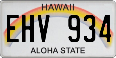 HI license plate EHV934
