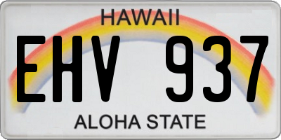 HI license plate EHV937