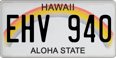 HI license plate EHV940