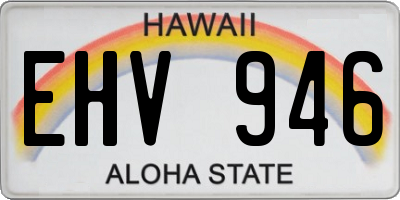 HI license plate EHV946
