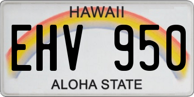 HI license plate EHV950