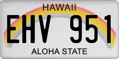 HI license plate EHV951