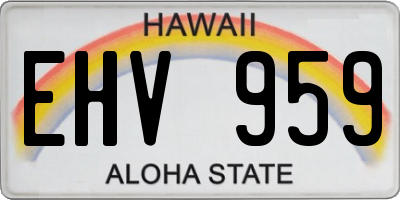 HI license plate EHV959