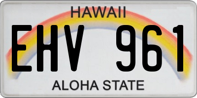 HI license plate EHV961