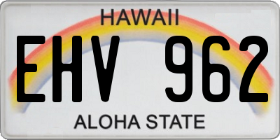 HI license plate EHV962