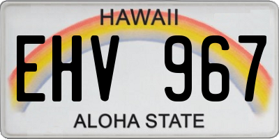 HI license plate EHV967