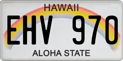 HI license plate EHV970