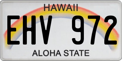 HI license plate EHV972