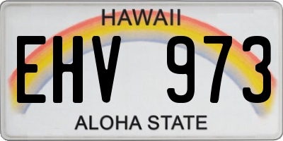 HI license plate EHV973